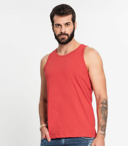 Regata Meia Malha Básica Masculina Kohmar Laranja