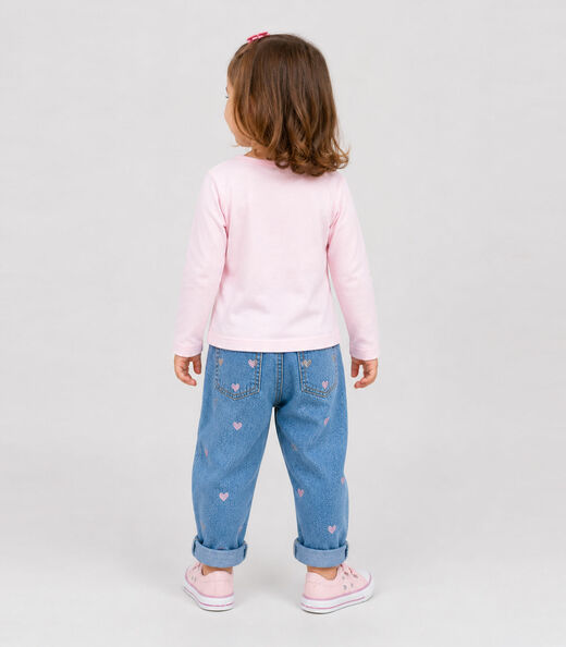 Blusa Manga Longa Feminina Infantil Select Rosa