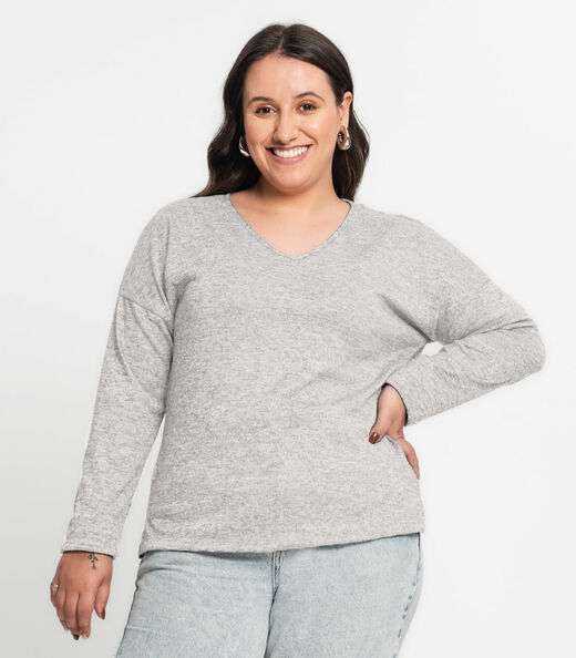 Blusa Feminina Plus Infinita Cor Cinza