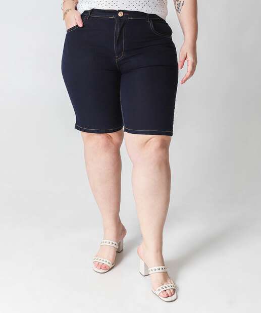 Bermuda Plus Size Feminina Jeans Ciclista