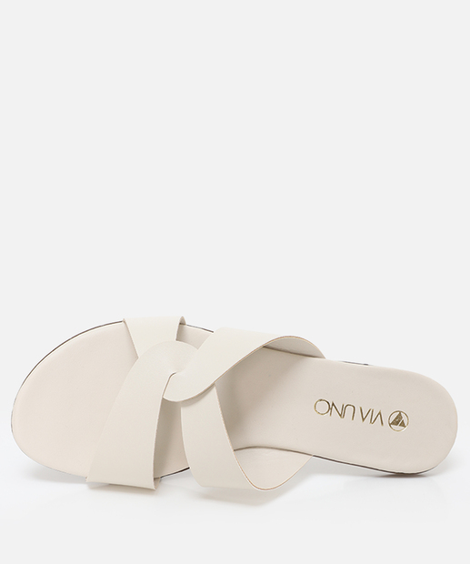 Rasteirinha Feminina Via Uno Off White