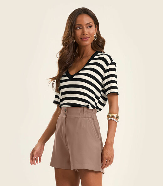 Blusa Feminina em Ribana de Viscose Rovitex Preto