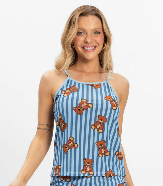 Short Doll Curto Feminino De Liganete Bella Ana Azul