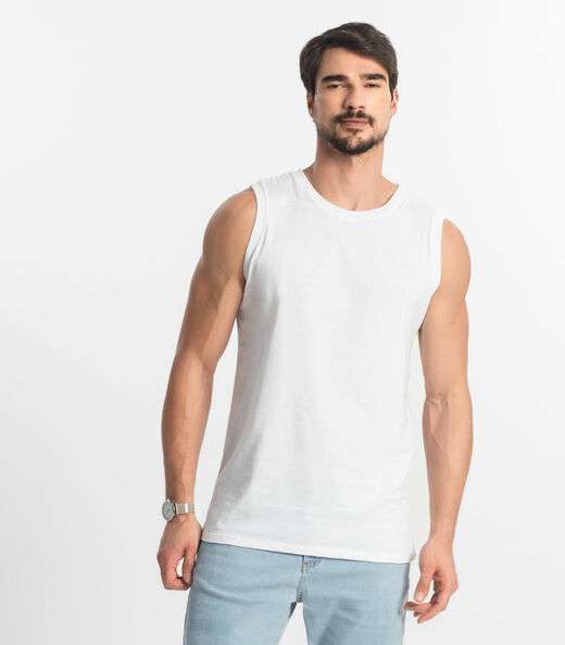 Image_Regata Masculina Básica Meia Malha Diametro Branco