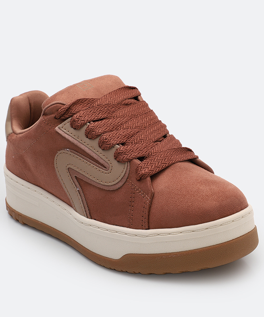 Image_Tênis Feminino Casual Recortes Ramarim Marrom