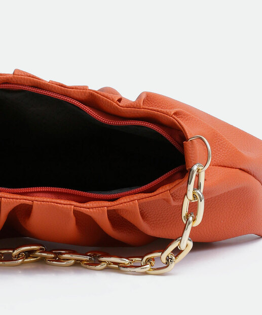 Bolsa de Ombro Baguete Feminina Textura Corrente Marisa