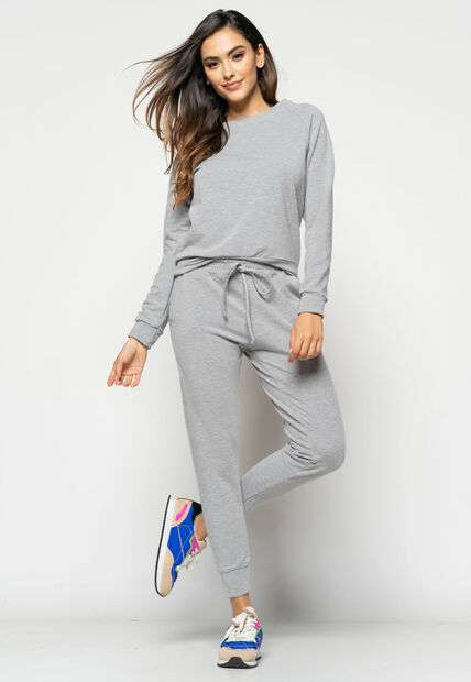 Casaco  Comfy Com Gola Canoa Moletinho Mescla