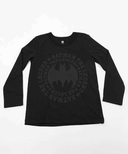 Camiseta Infantil Batman Warner Bros Tam 4 a 10 Preto