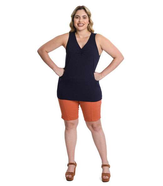 Blusa Feminina Plus Size Canelada Secret Glam Azul