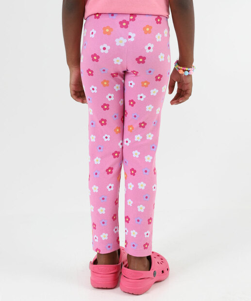 Calça Infantil Legging Flores Marisa Tam 4 a 10 Rosa
