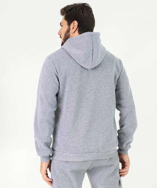 Casaco Masculino Moletom Capuz Marisa Cinza