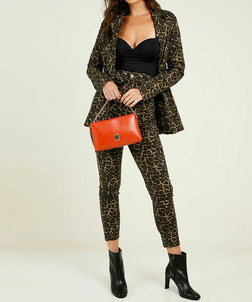 Blazer Feminino Sarja Animal Print Disparate