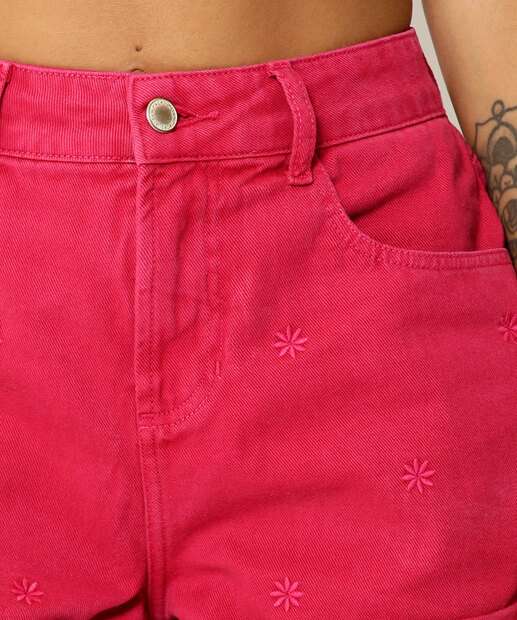 Short Feminino Sarja Com Bordado Marisa