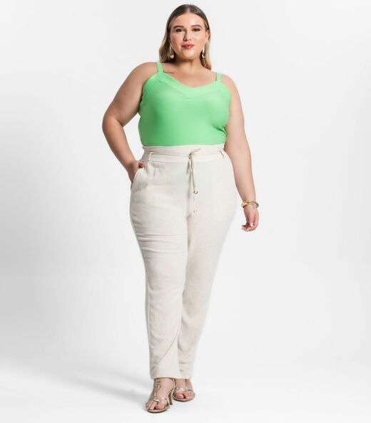 Blusa De Alça Feminina Plus Size Secret Glam Verde