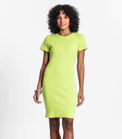 Image_Vestido Acinturado Em Ribana Canelada Rovitex Verde