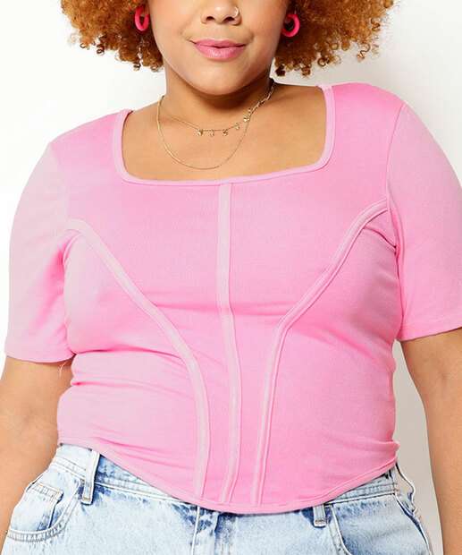 Image_Blusa Plus Size Feminina Manga Curta 
