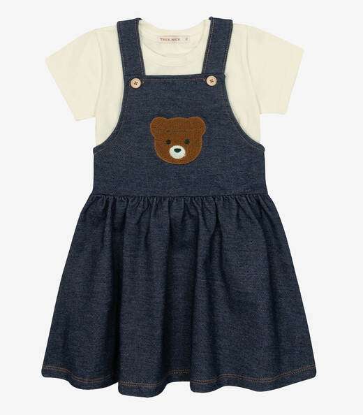 Conjunto Infantil Blusa Com Salopete Trick Nick Azul