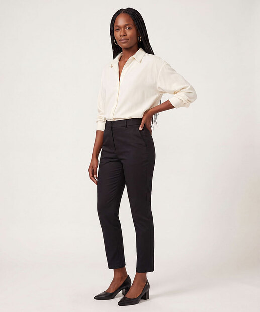 Image_Calça Feminina Reta Alfaiataria Satin Cotton Marisa