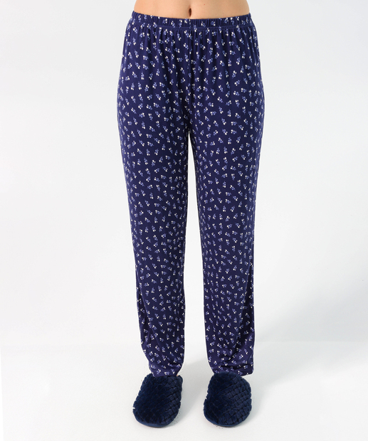 Pijama Feminino Estampado Manga Longa Marisa Azul