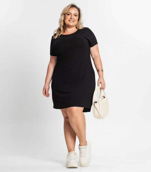 Vestido Feminino Plus Size Secret Glam Preto