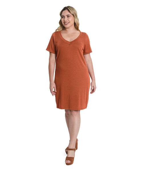 Vestido Plus Size Ribana Secret Glam Laranja