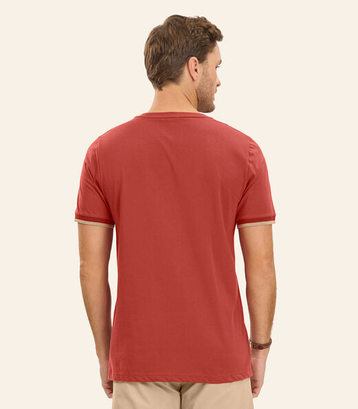 Camiseta Meia Malha Masculina Diametro Laranja