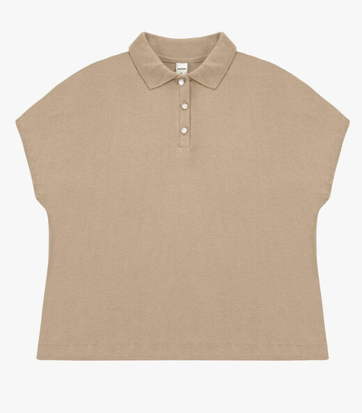 Blusa Feminina Visco Tricot Gola Polo Rovitex Marrom