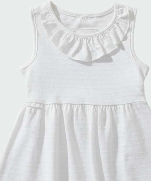 Vestido Infantil Textura Babado Marisa Tam 1 a 3