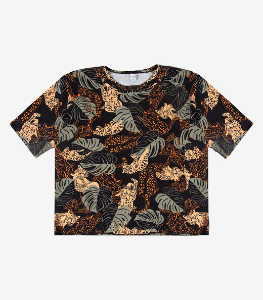 Blusa Feminina Estampada Infinita Cor Preto