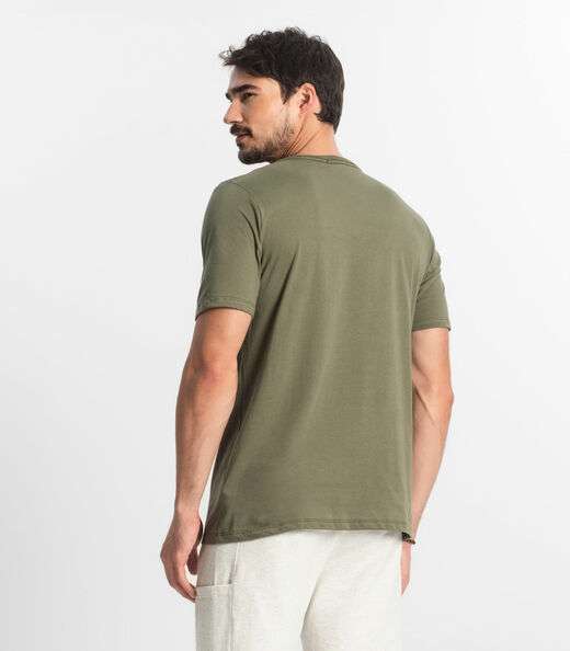 Camiseta Masculina Meia Malha Diametro Verde