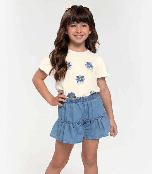 Image_Conjunto Infantil Blusa E Shorts Jeans Trick Nick Bege