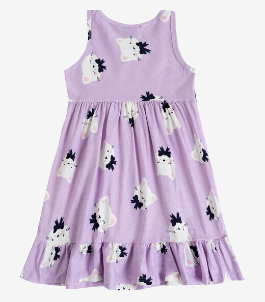 Vestido Infantil em Meia Malha Penteada Select Roxo