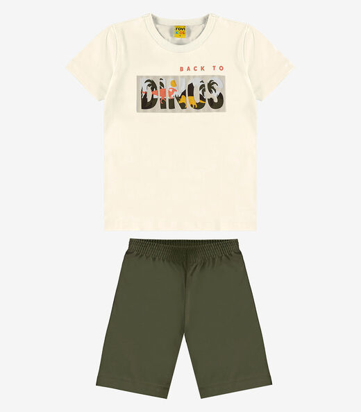 Image_Conjunto Infantil Camiseta com Bermuda Rovi Kids Bege