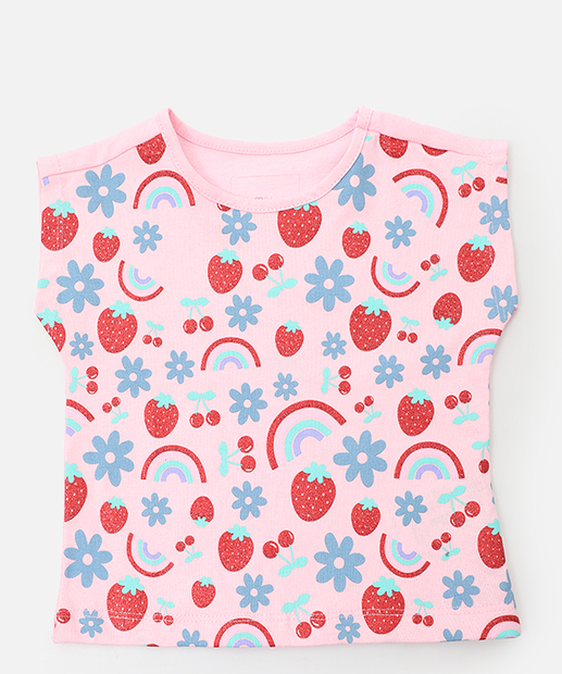 Image_Blusa Infantil Estampa Morangos Marisa Tam 1 a 3 Rosa