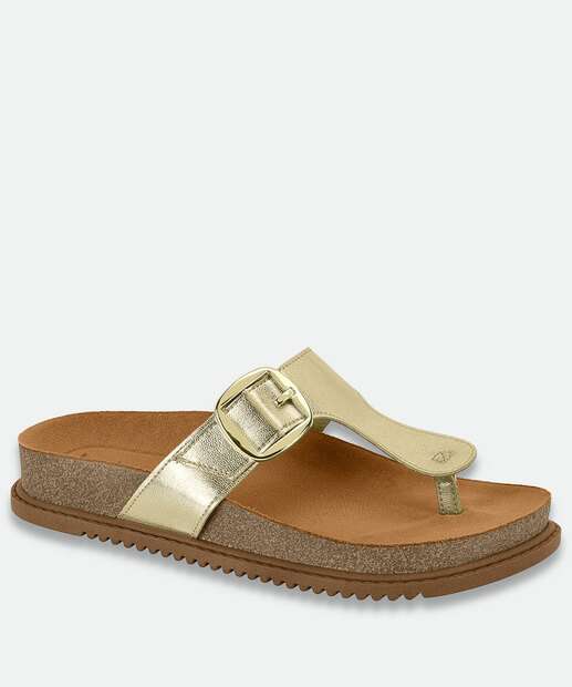 Image_Rasteirinha Feminina Fivela Metalizada Beira Rio Dourado