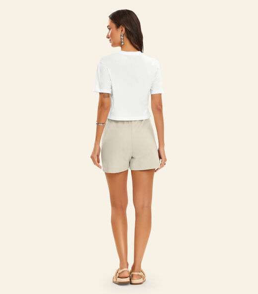 T- Shirt Feminina Meia Malha Rovitex Branco