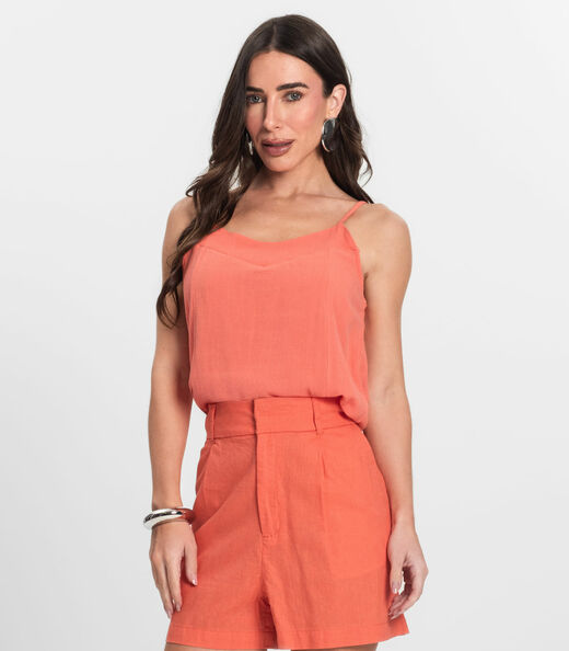 Blusa De Alças Feminina Linho Strong Endless Laranja