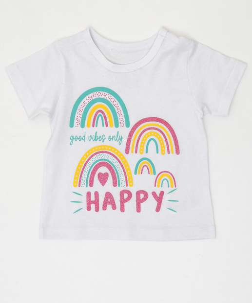 Camiseta Infantil Arco-Íris Marisa Tam 1 a 3