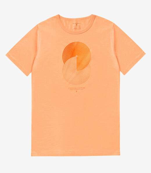 Camiseta Masculina Meia Malha Diametro Laranja