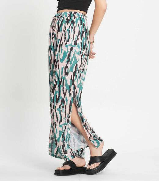 Conjunto Feminino Cropped e Calça Estampada Select Preto