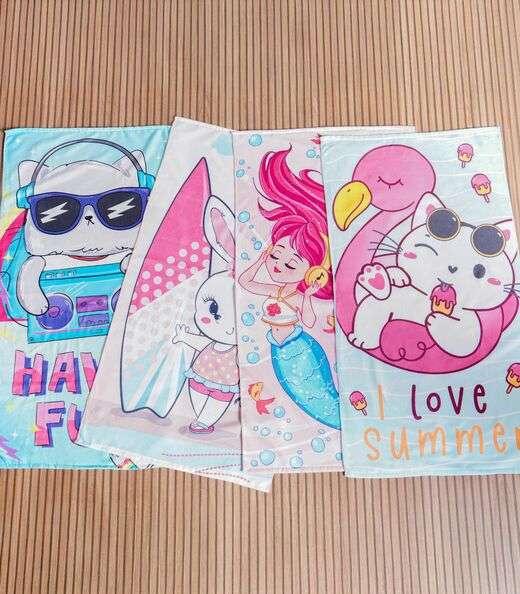 Toalha De Praia Infantil Bene Casa Rosa