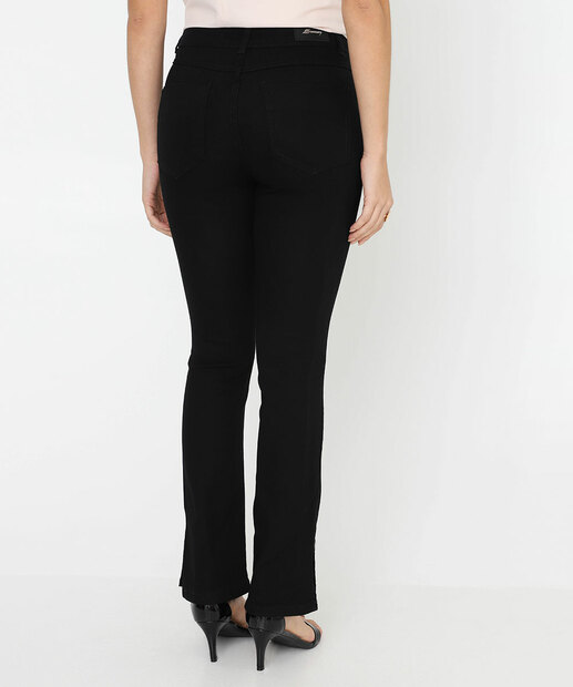 Calça Feminina Reta Cintura Alta Sawary Preto