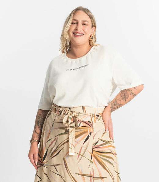 Image_T- Shirt Feminina Plus Size Secret Glam Bege