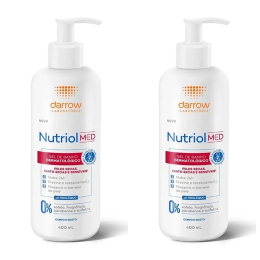 Image_Kit com 2 Unidades de Gel de Banho Nutriol Med para Pele Seca 400ml