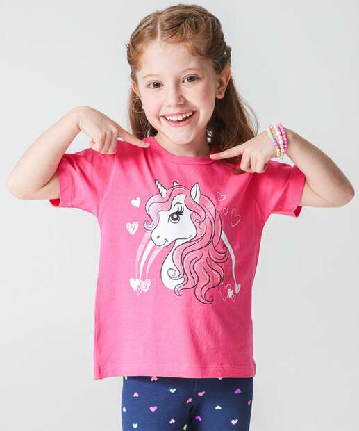 Image_Camiseta Infantil Unicórnio Marisa Tam 4 a 10 Rosa