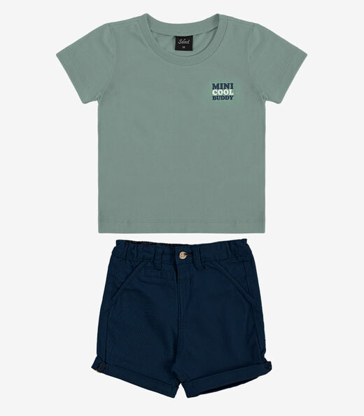 Image_Conjunto Infantil Camiseta Com Bermuda Trick Nick Verde