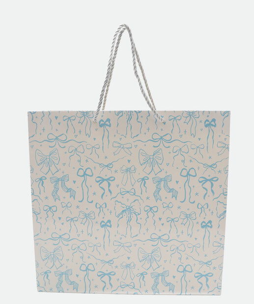 Embalagem Presente Sacola Estampa Laço Marisa Off White