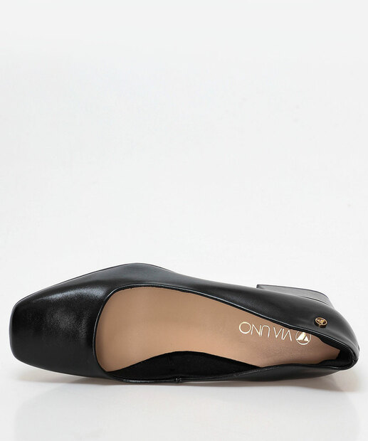 Scarpin Feminino Salto Grosso Via Uno Preto