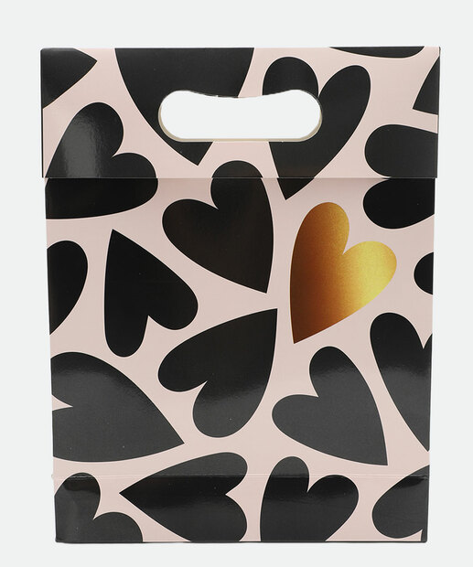 Embalagem Presente Sacola Corações Marisa Preto