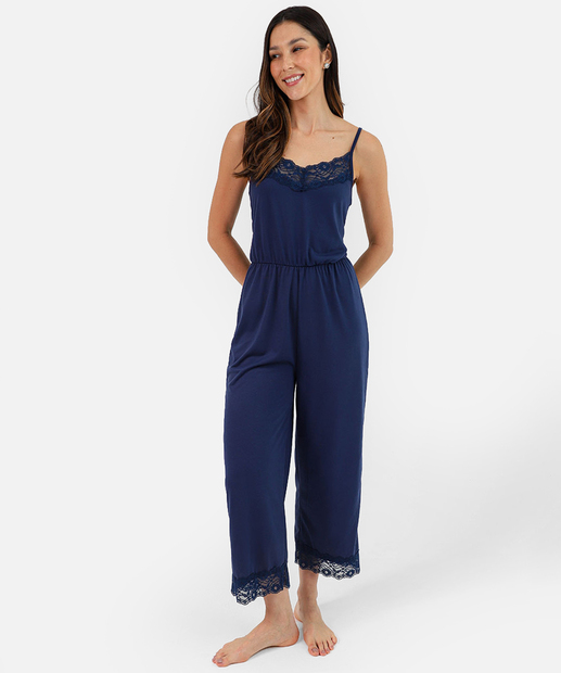 Image_Pijama Feminino Macacão Renda Alças Finas Marisa Azul